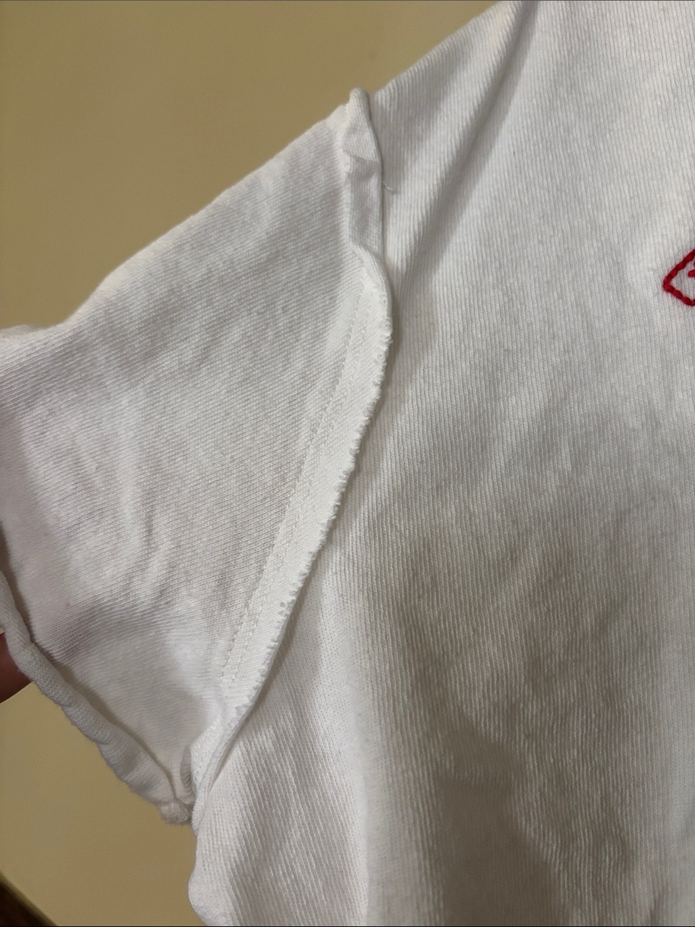 Stitched Cropped, White T-Shirt - Picture 2 of 9